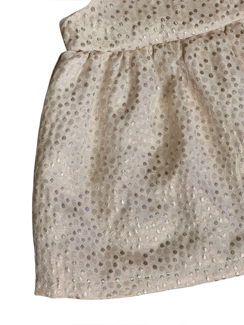 CAT & JACK Metallic Polka Dot Party Dress 18M Champagne/Gold EUC